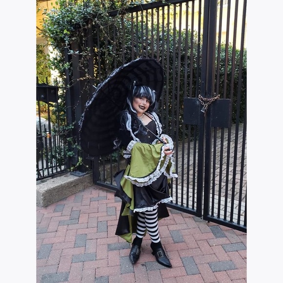 HALLOWEEN COSTUME Girls Victorian Witch 2 PC Set L - Picture 6 of 6